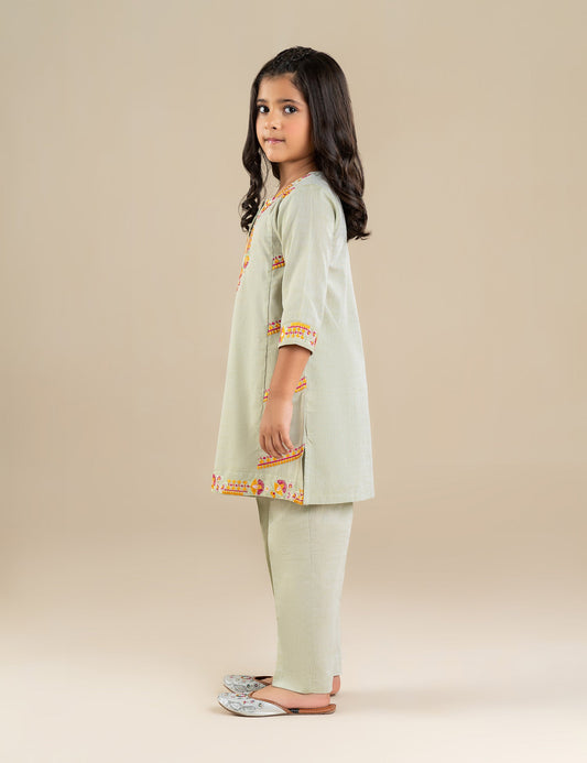 2 PIECE FLORAL EMBROIDERED SUIT