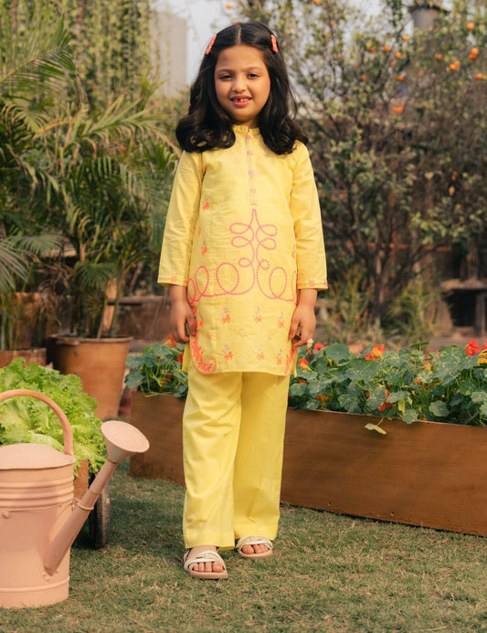 2 PIECE NEON EMBROIDERED SUIT