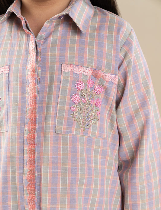 2 PIECE POCKETS EMBROIDERED SUIT