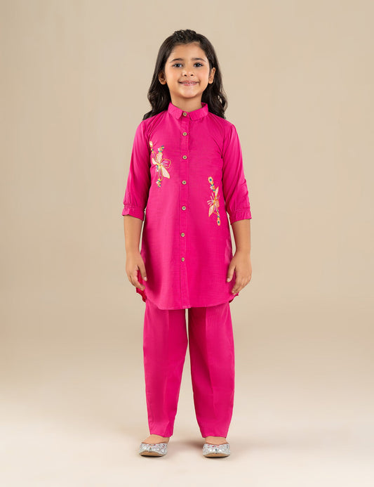 2 PIECE FLORAL EMBROIDERED SUIT