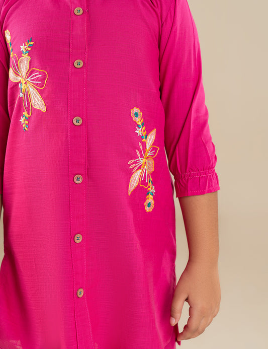 2 PIECE FLORAL EMBROIDERED SUIT
