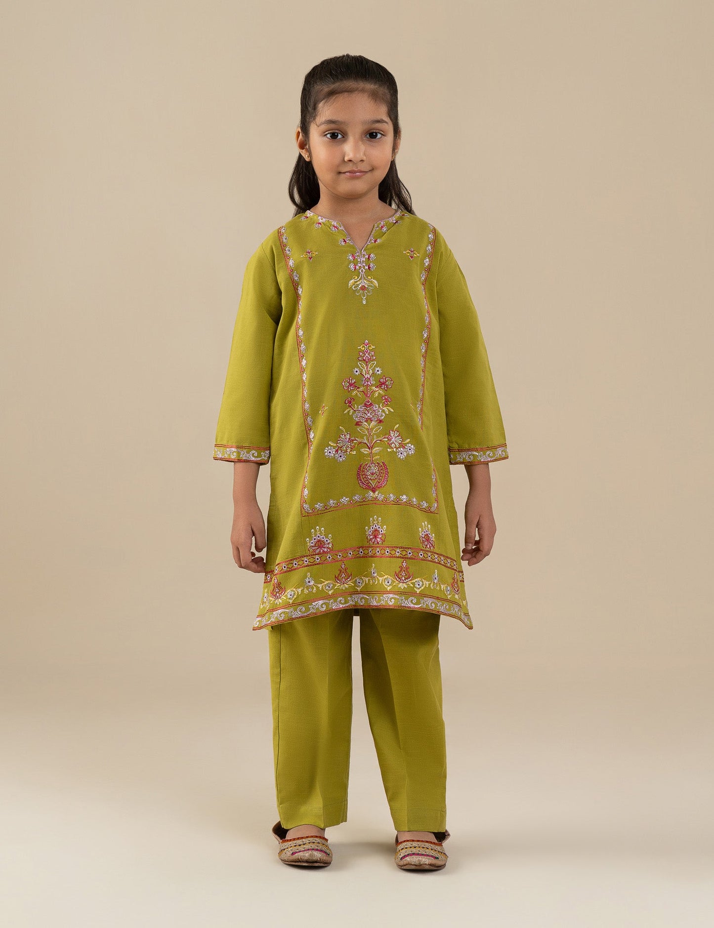 2 PIECE FLORAL EMBROIDERED SUIT