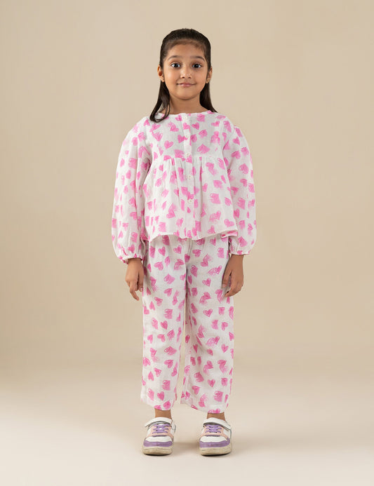 2 PIECE HEART PRINTED SUIT