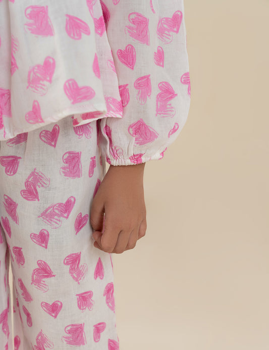 2 PIECE HEART PRINTED SUIT