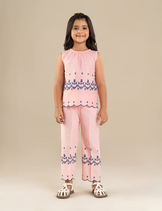 2 PIECE FLORAL EMBROIDERED SUIT