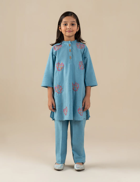 2 PIECE HEART EMBROIDERED SUIT