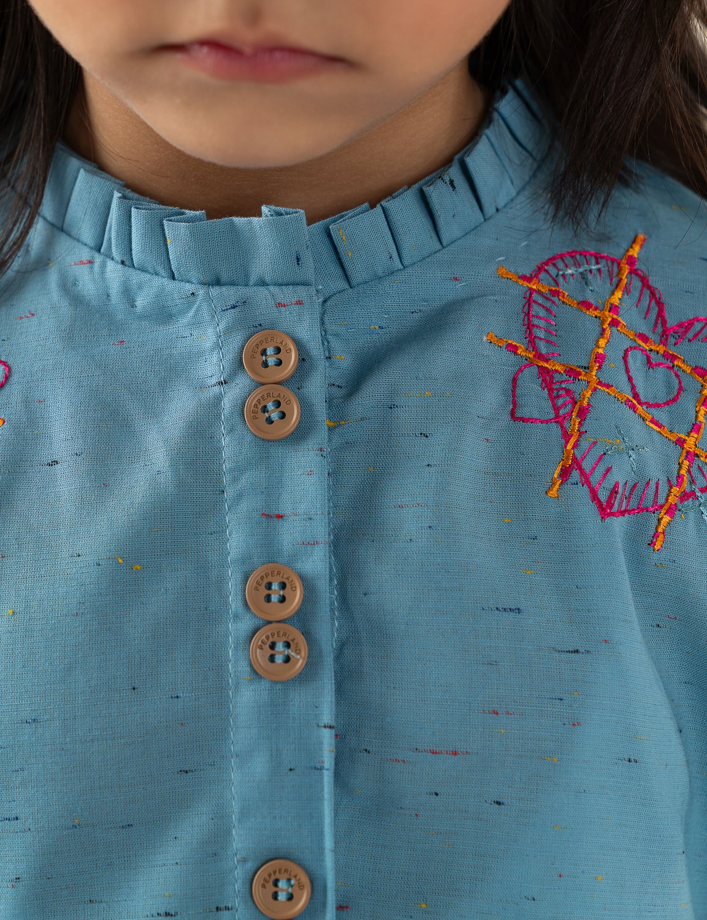 2 PIECE HEART EMBROIDERED SUIT