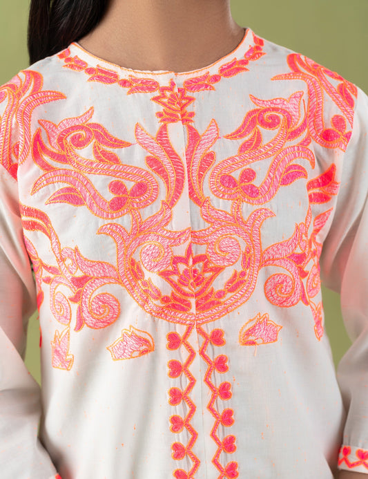 2 PIECE NEON EMBROIDERED SUIT