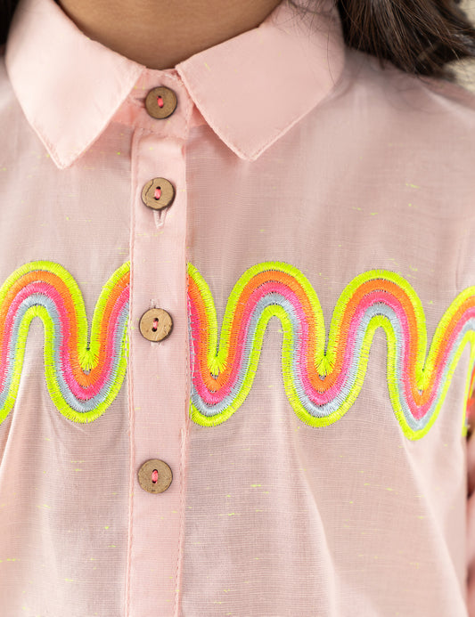 2 PIECE NEON EMBROIDERED SUIT