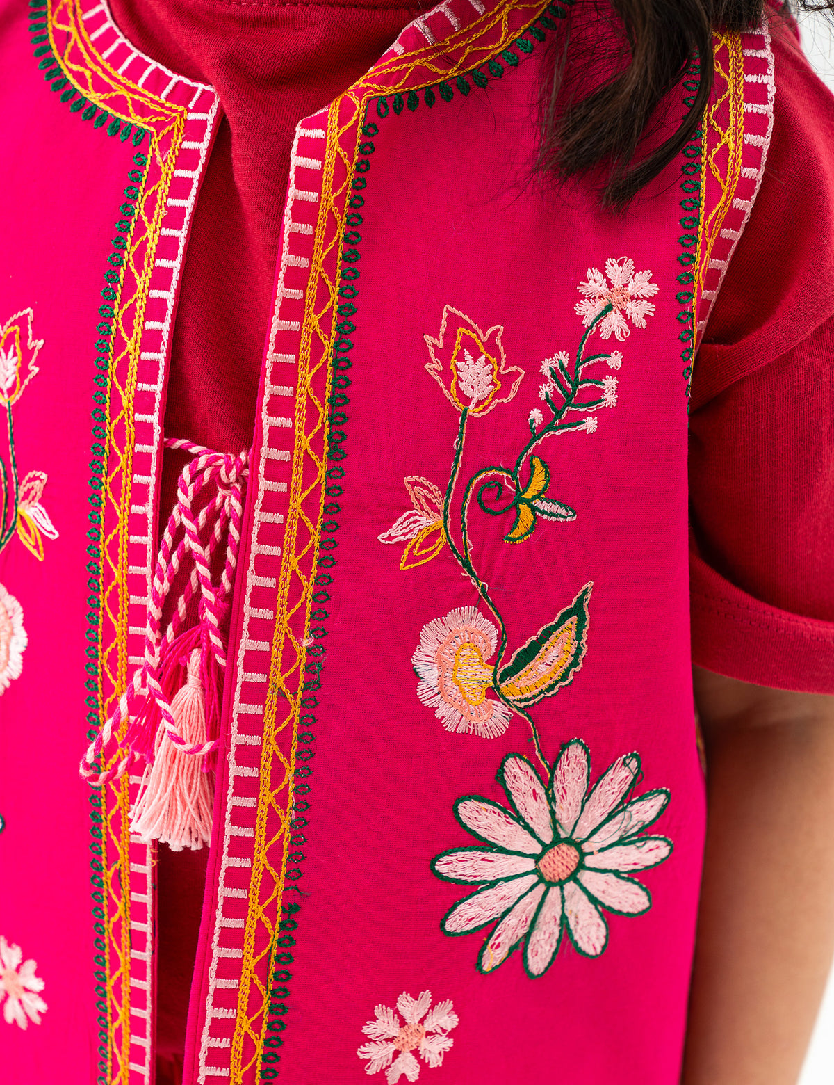 2 PIECE FLORAL EMBRORIDERED SUIT