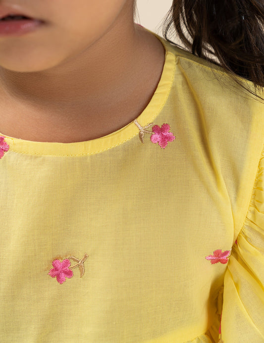 2 PIECE FLORAL EMBROIDERED SUIT