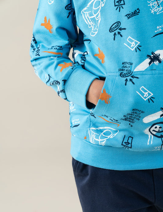 2 PIECE GOOD DAY CREW PRINTED SUIT