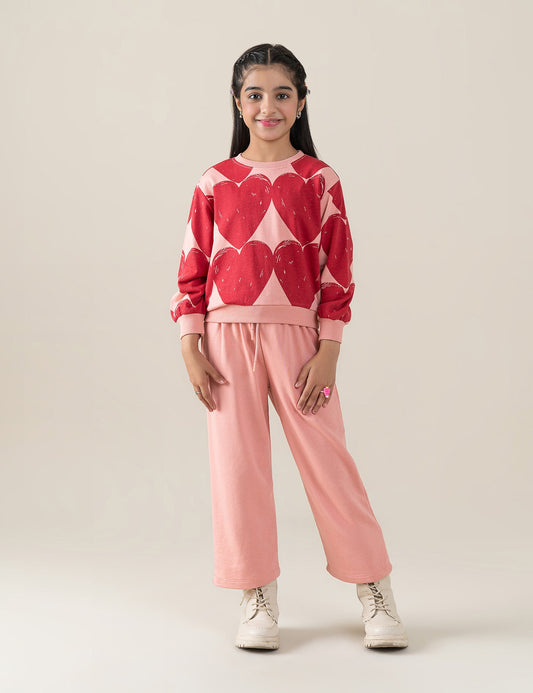 2 PIECE HEART PRINTED SUIT