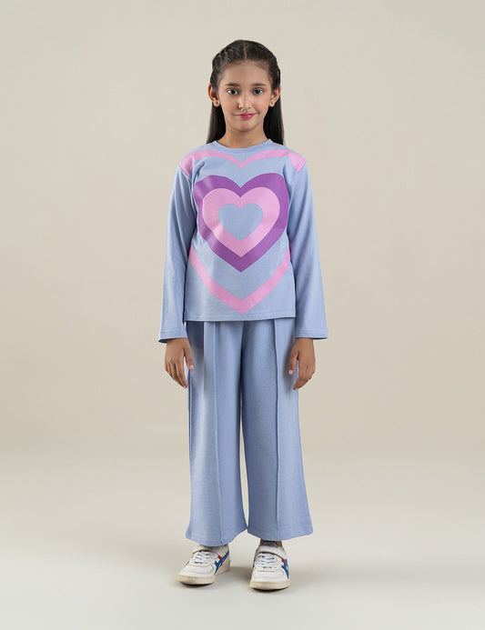 2 PIECE HEART PRINTED SUIT