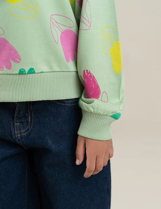 FLORAL PRINTED SWEATSHIRT