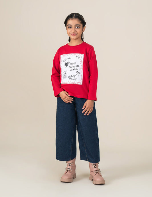 GREAT THINGS ARE COMING PRINTED T-SHIRT