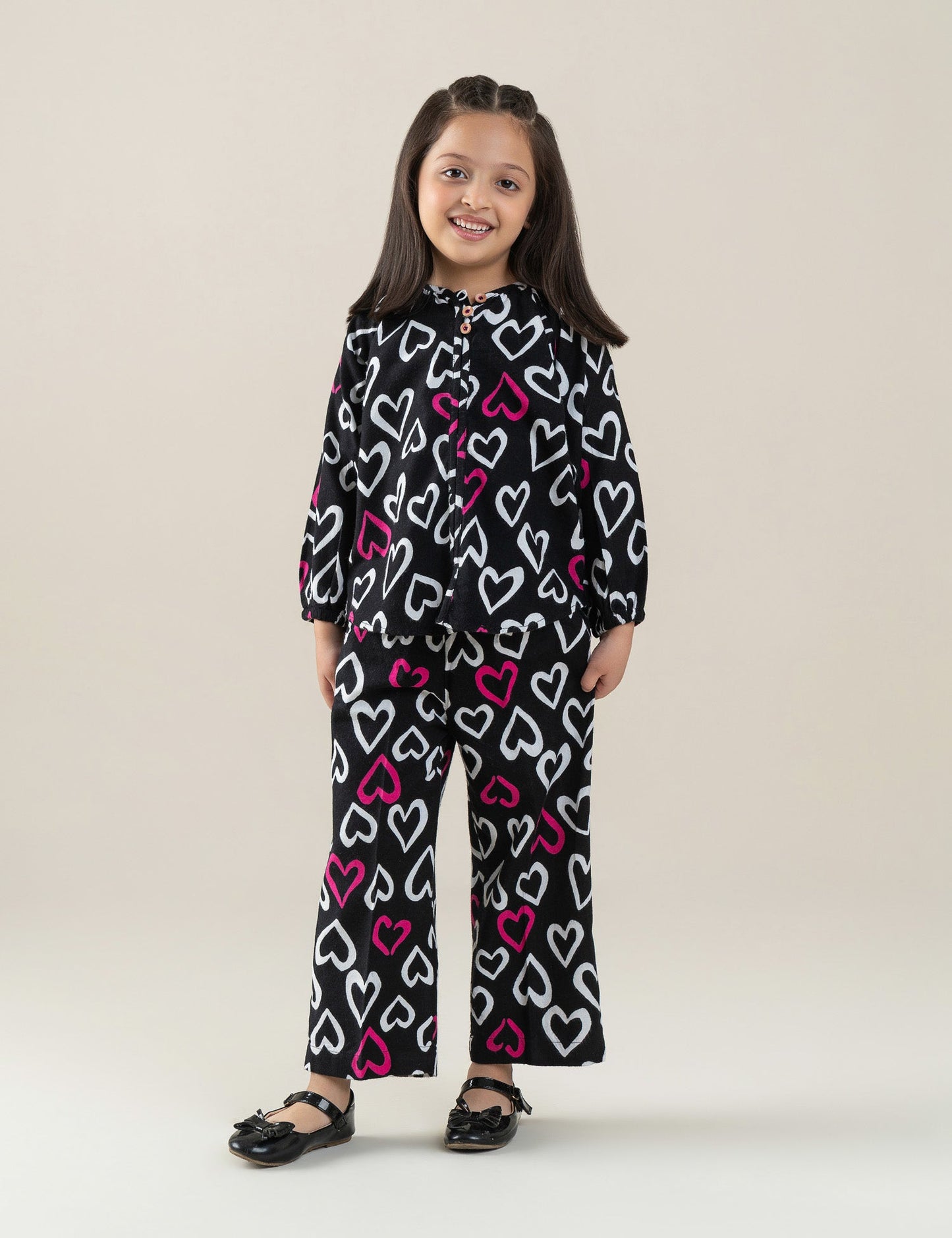 2 PIECE HEART PRINTED SUIT