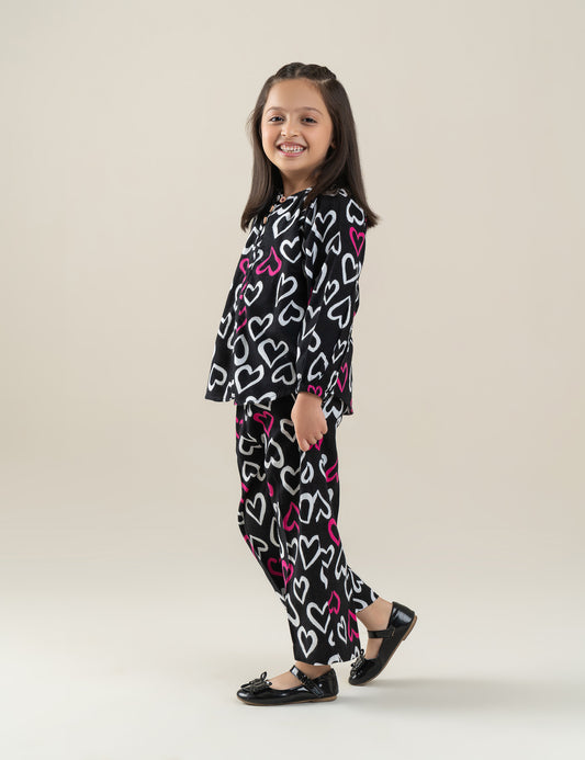 2 PIECE HEART PRINTED SUIT