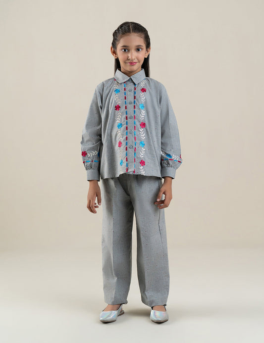 2 PIECE FLORAL EMBROIDERED SUIT