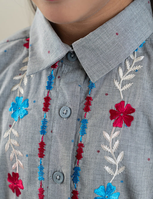 2 PIECE FLORAL EMBROIDERED SUIT