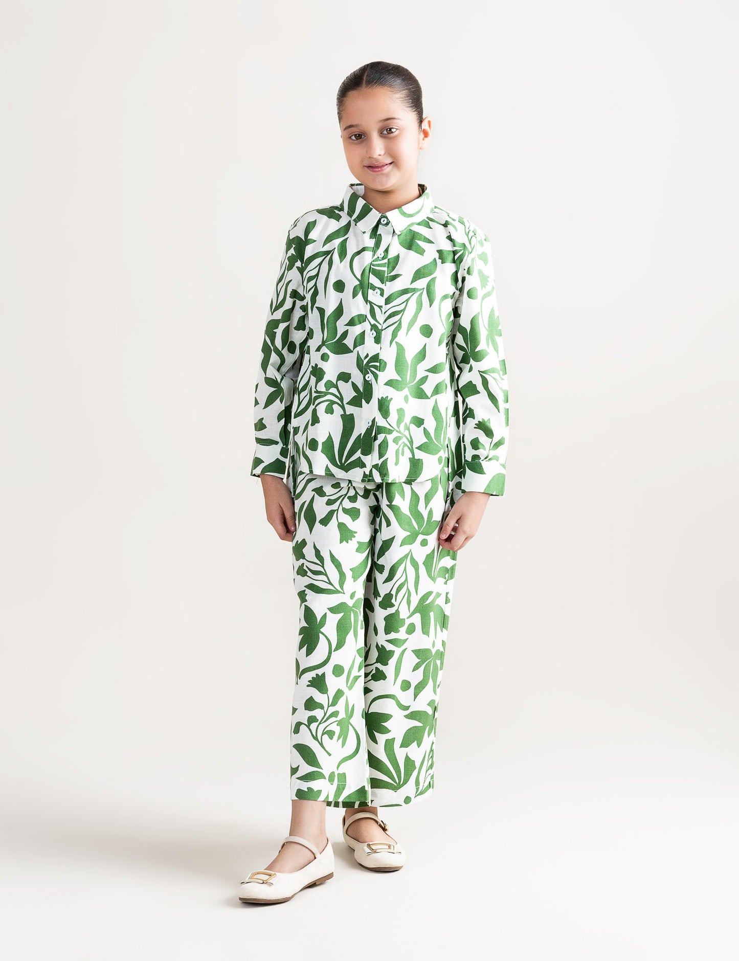 2 PIECE LEAF PRINTED SUIT