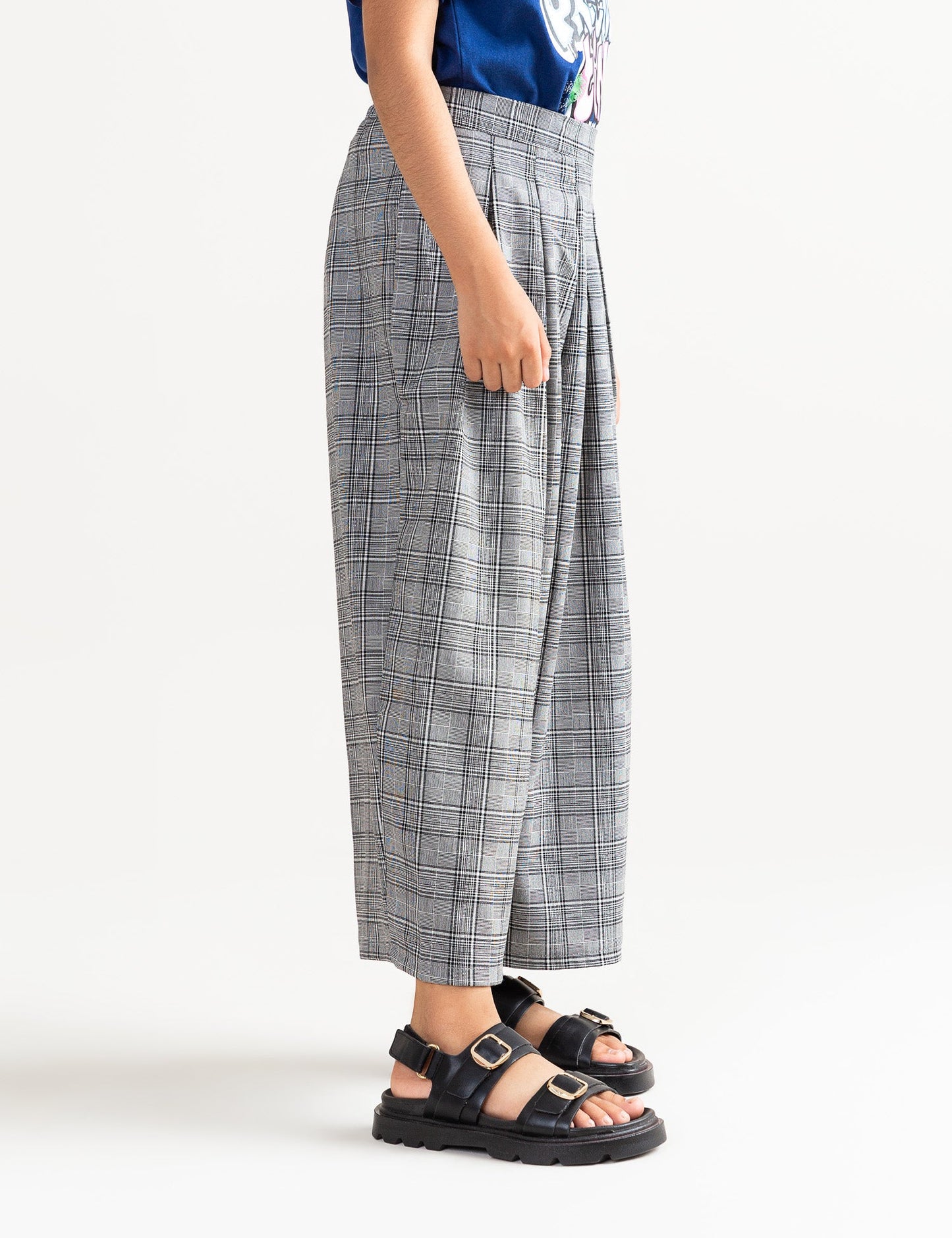 CHECKERED PLEATED CULOTTES