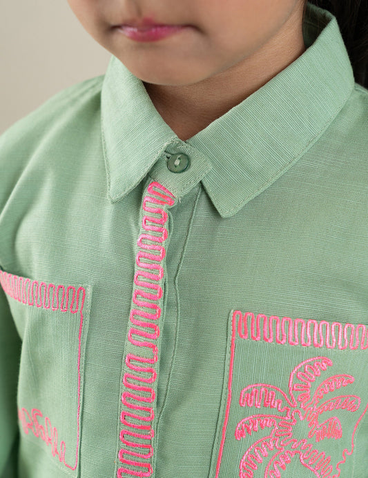 2 PIECE NEON EMBROIDERED SUIT