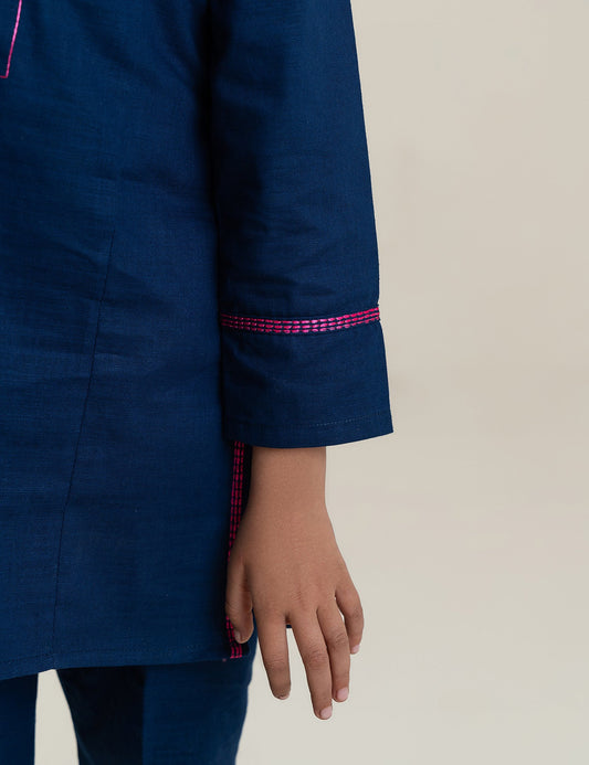 2 PIECE CONTRAST EMBROIDERED SUIT