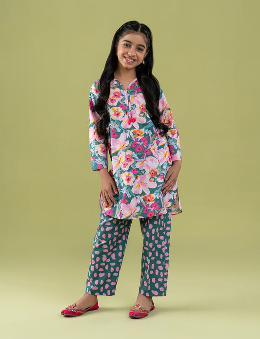 2 PIECE FLORAL PRINTED SUIT