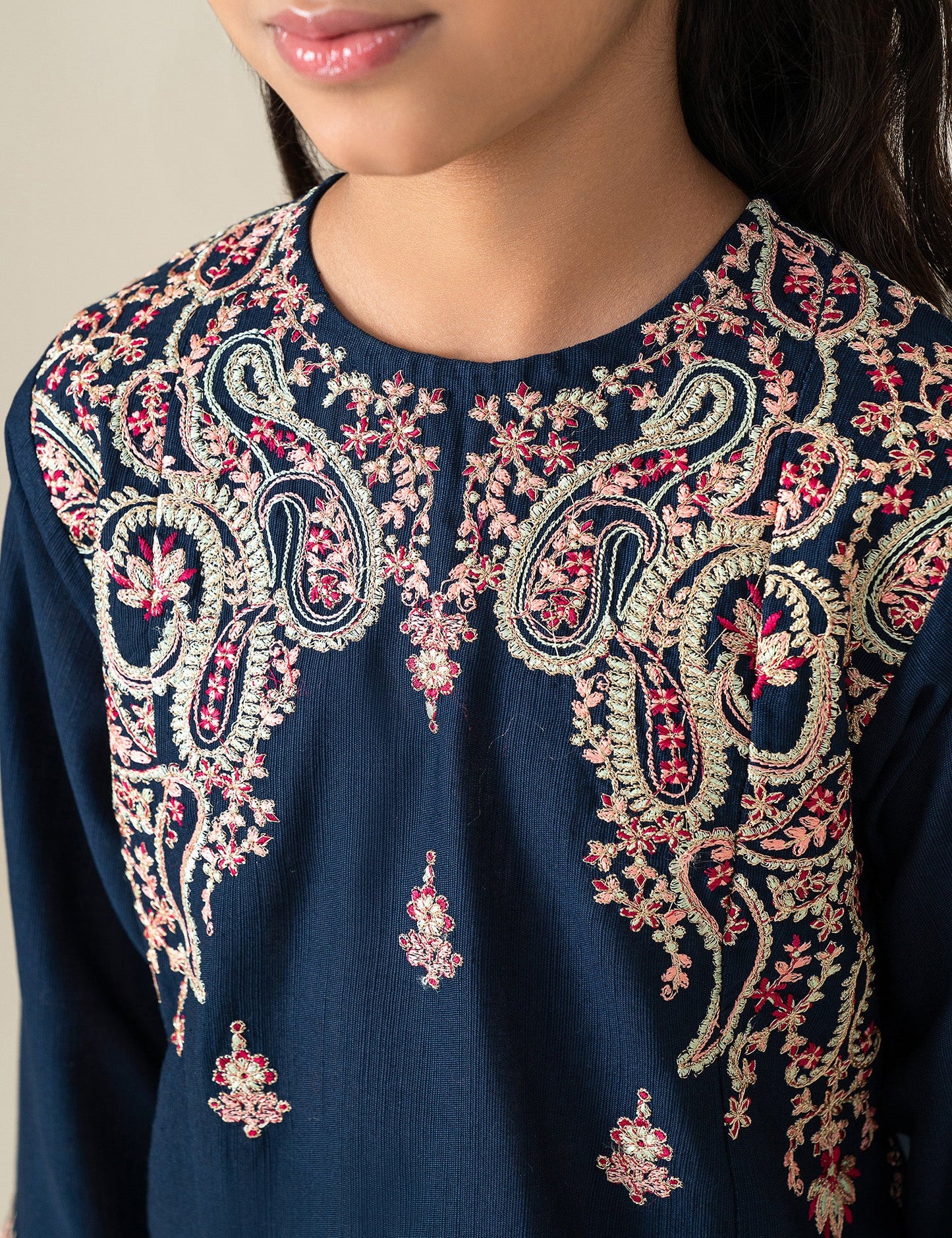 2 PIECE ALLOVER EMBROIDERED SUIT