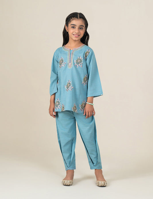 2 PIECE ROSE EMBROIDERED SUIT