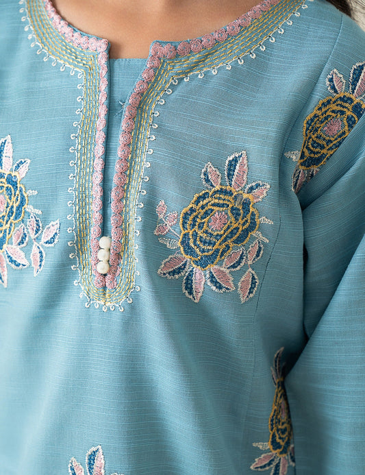 2 PIECE ROSE EMBROIDERED SUIT