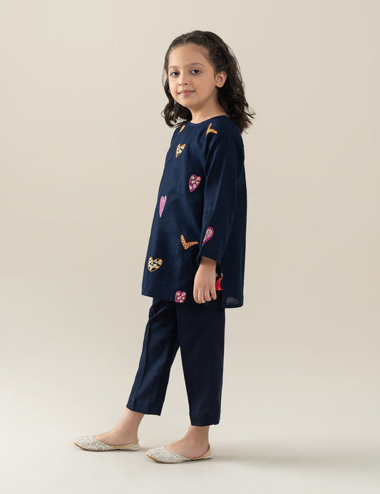 2 PIECE HEART EMBROIDERED SUIT