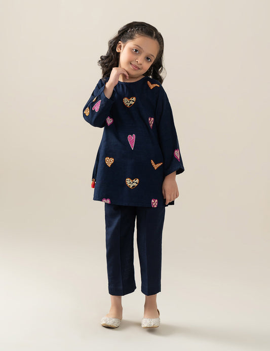 2 PIECE HEART EMBROIDERED SUIT