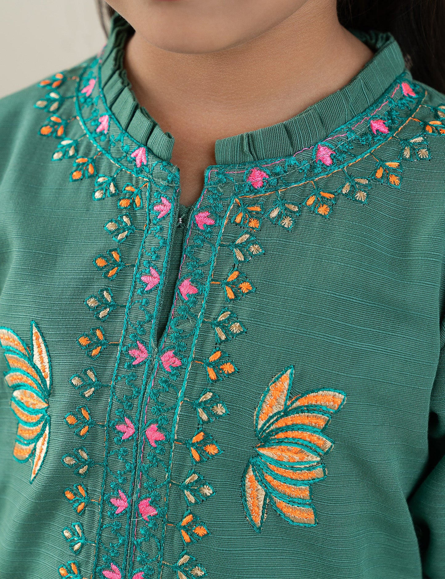 2 PIECE NEON EMBROIDERED SUIT