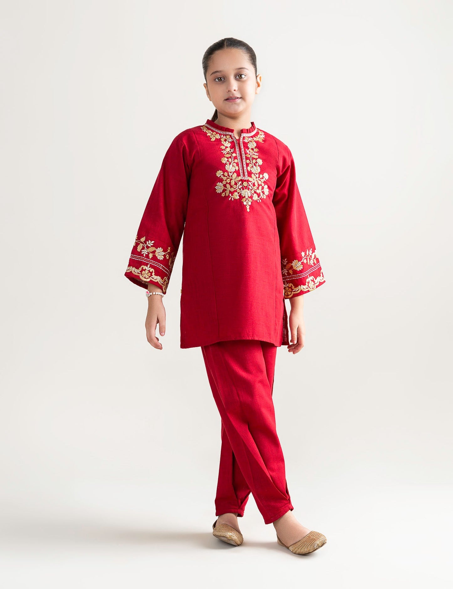 2 PIECE ROSES EMBROIDERED SUIT