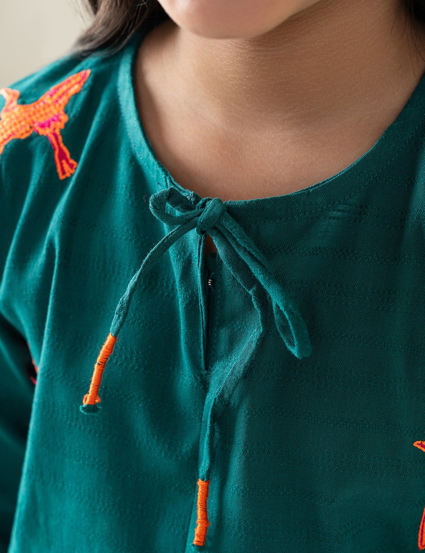 2 PIECE CONTRAST EMBROIDERED SUIT