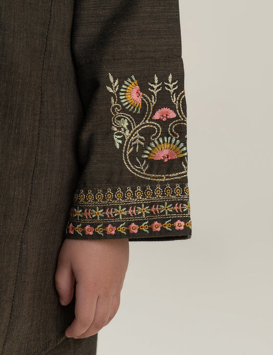 2 PIECE FLORAL EMBROIDERED SUIT