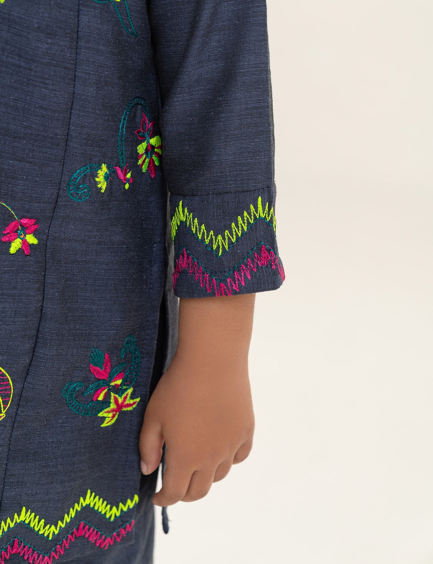 2 PIECE NEON EMBROIDERED SUIT