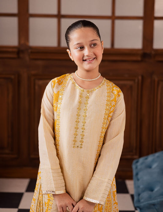 2 PIECE BLOCK PRINTED EMBROIDERED SUIT