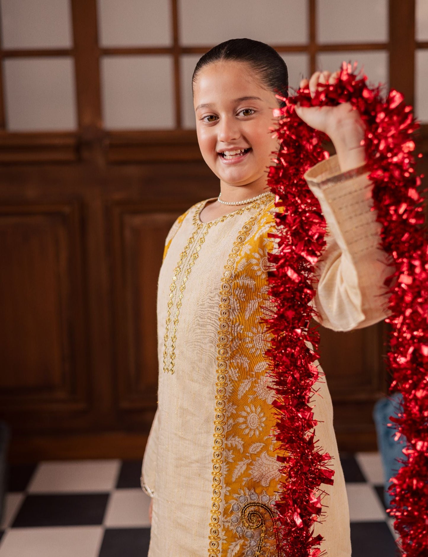 2 PIECE BLOCK PRINTED EMBROIDERED SUIT