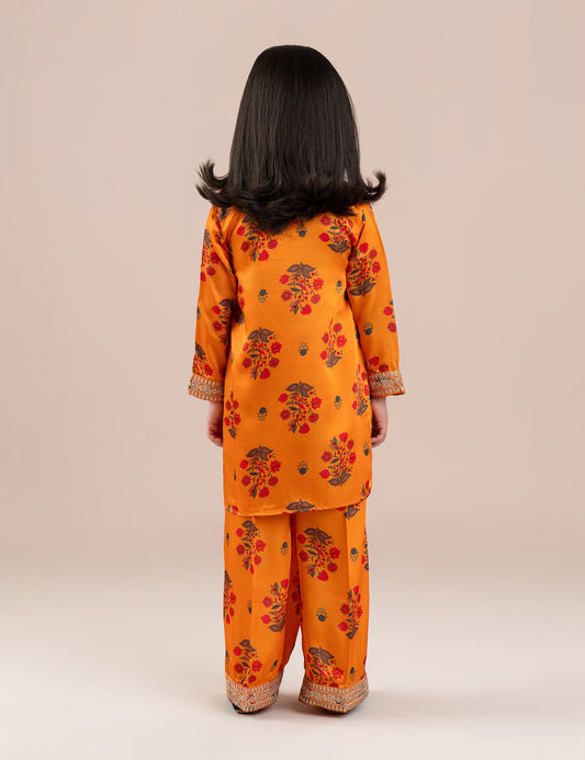 2 PIECE SILK PRINTED EMBROIDERED SUIT