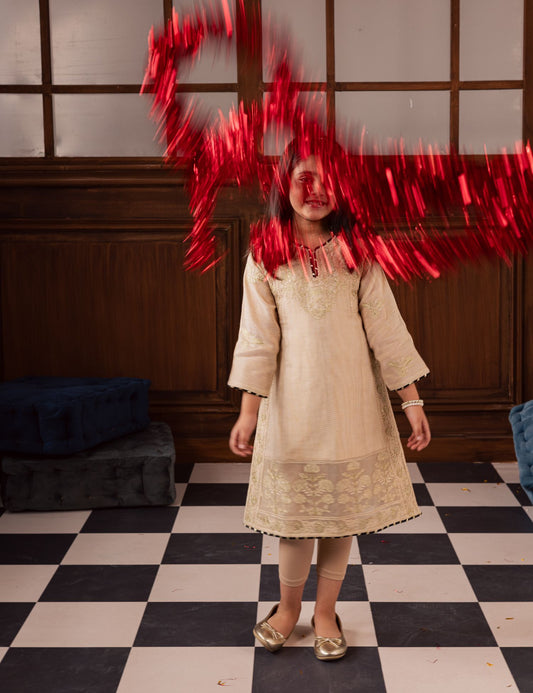 FLORAL EMBROIDERED KAFTAN SHIRT