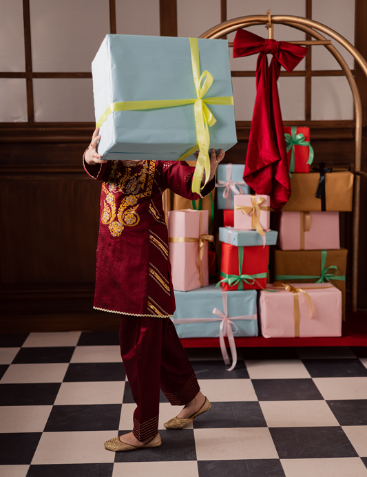 2 PIECE ETHNIC EMBROIDERED SUIT