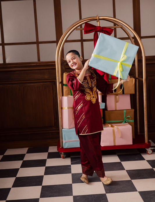 2 PIECE ETHNIC EMBROIDERED SUIT