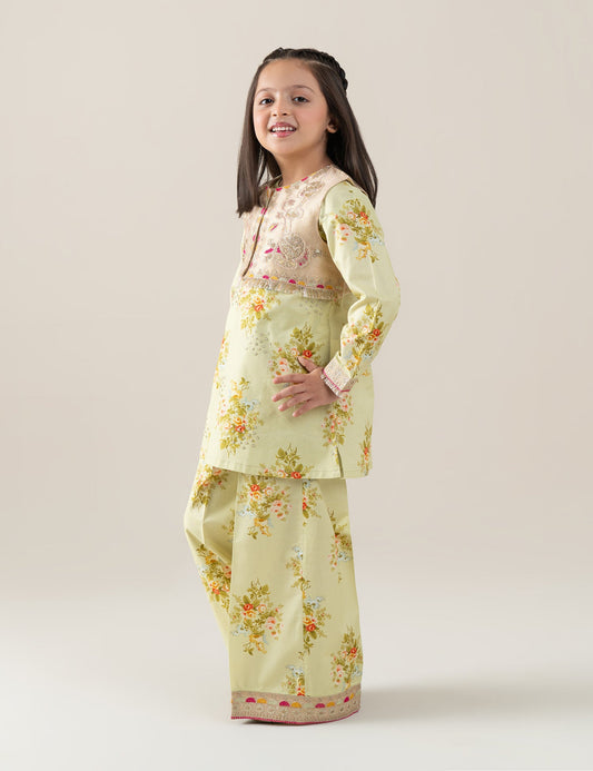 2 PIECE FLORAL EMBROIDERED WAISTCOAT SUIT