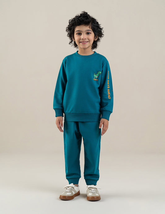 2 PIECE GOOD DAYS AHEAD PRINTED SUIT