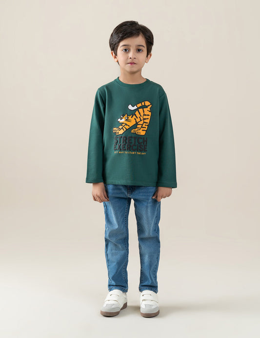 STRETCH EXERCISE PRINTED T-SHIRT