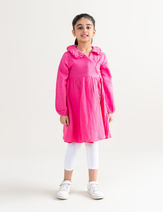 RUFFLED COLLAR DRESS