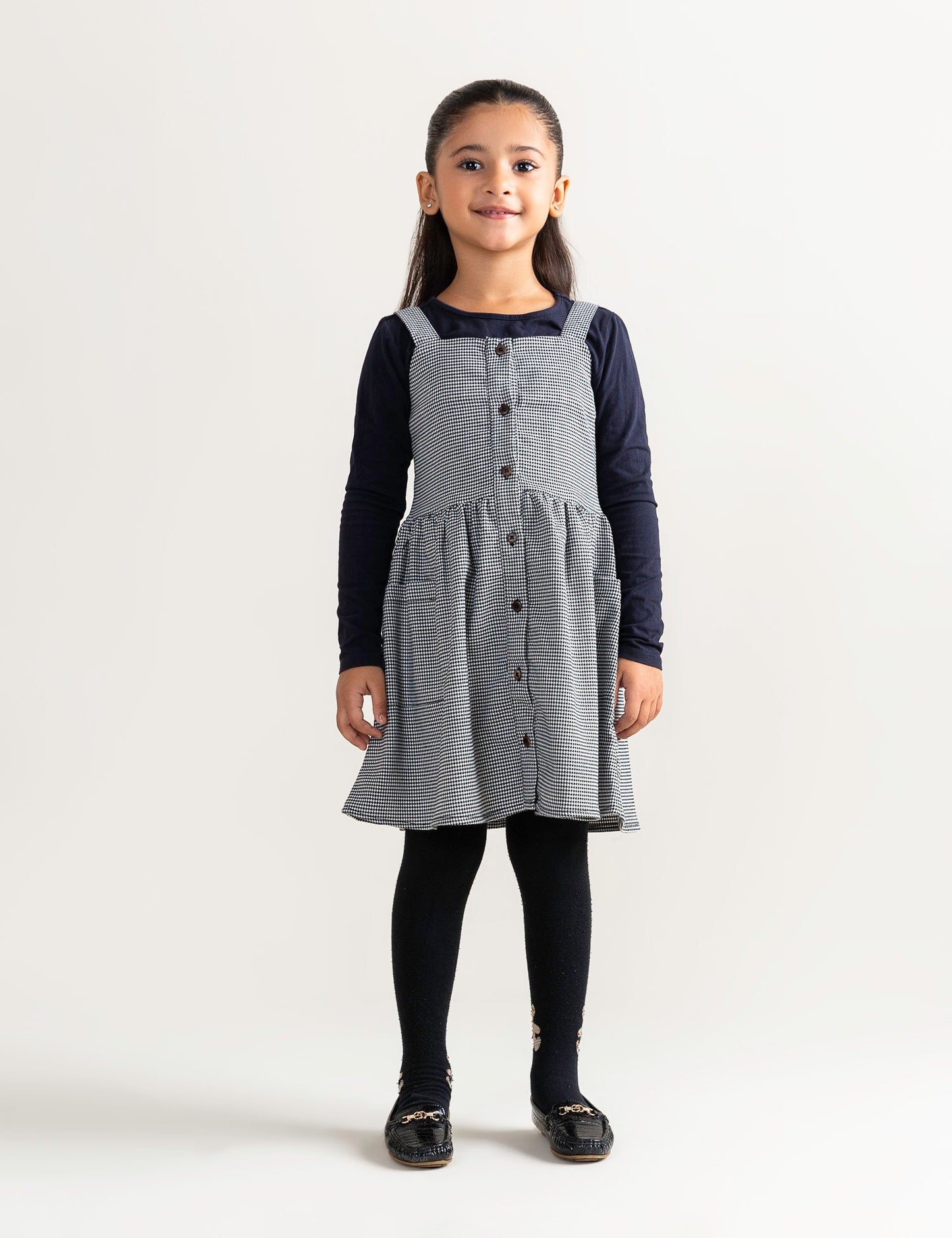 CHECKERED BUTTON FRONT DRESS